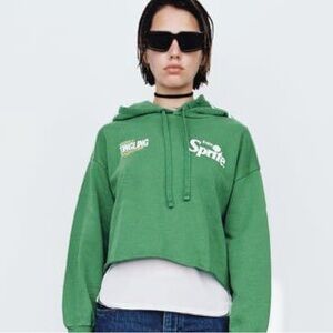 Zara Sprite green cropped hoodie.